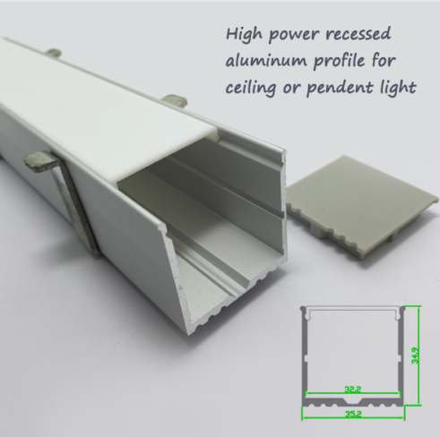 R2U-018 alu geleid profiel/extrusie/kanalen met pc dekking oppervlakte gemonteerd geanodiseerd aluminium extrusiekanaal geleid profiel voor 5050/3528/5730 smd geleid strip licht heatsink kanaal verlengen verlichting levensduur alu geleid profiel