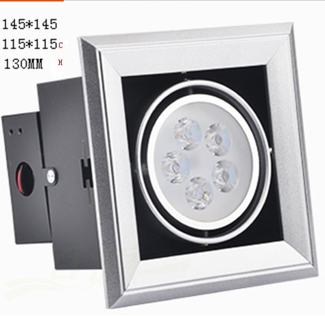 5500 Pure White Led Grille Spot Light 5 Watt For School Recessed Spot Led Lights